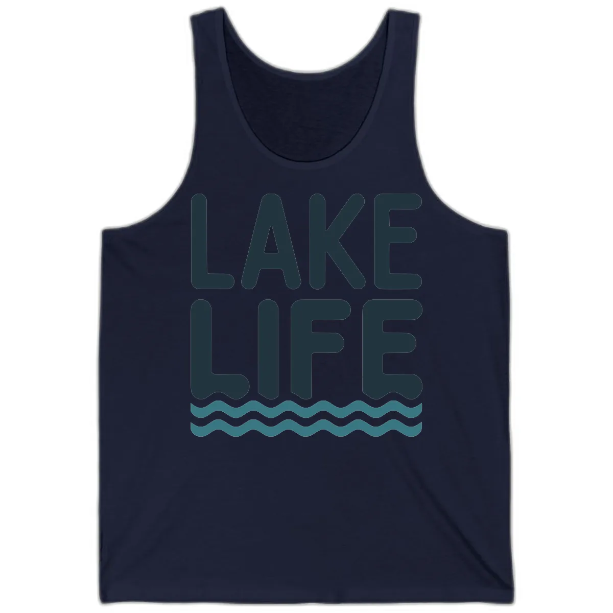 Lake Life Typography Design Tank in Navy
