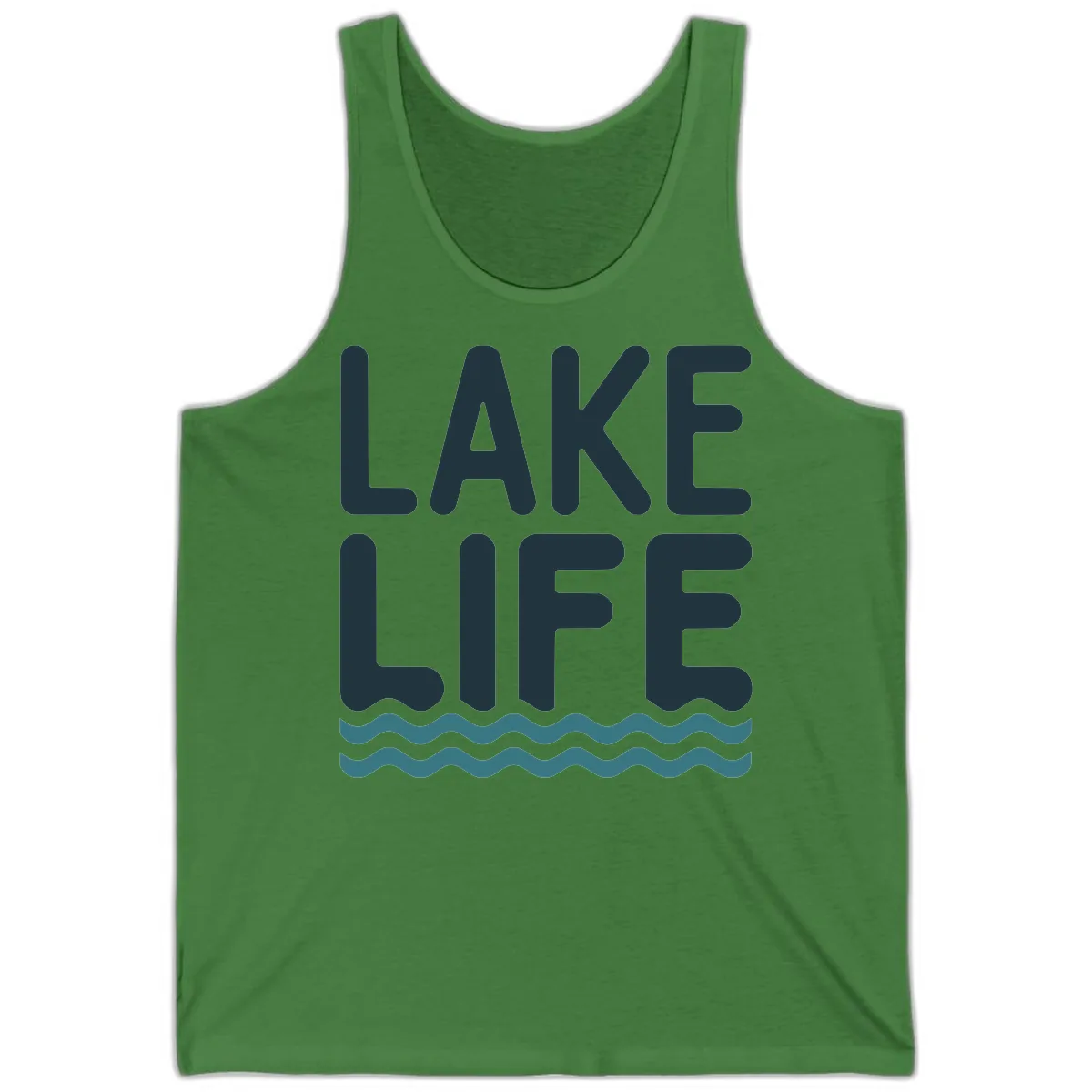 Lake Life Typography Design Tank in Leaf