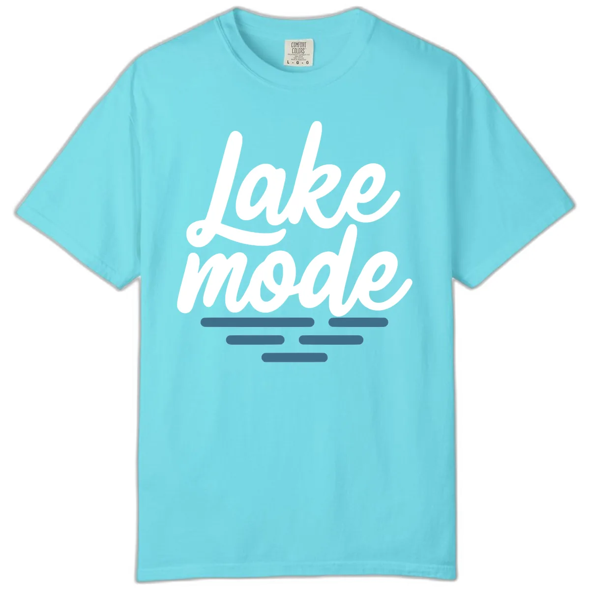 Lake Mode Typography Design Comfort Color in Lagoon Blue