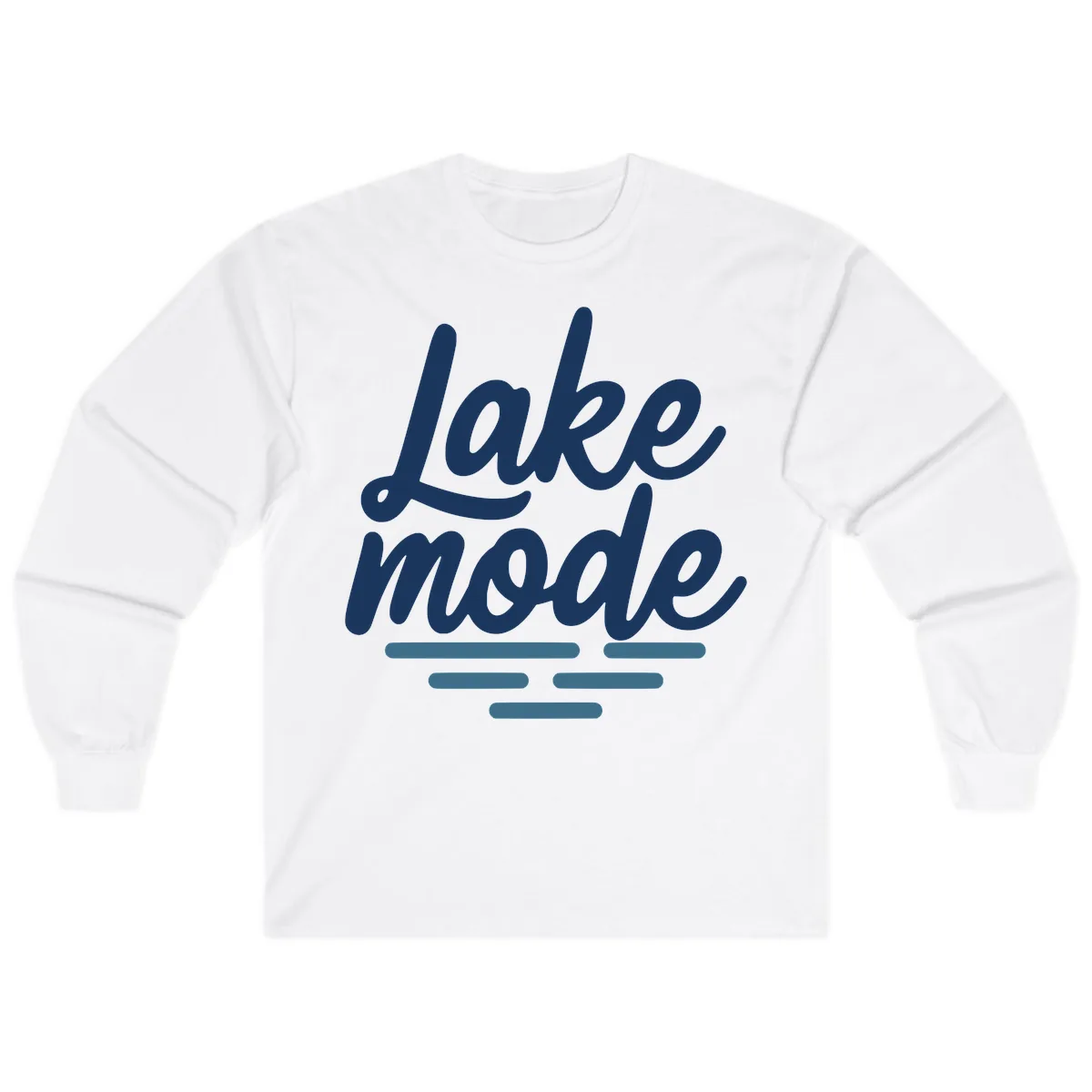 Lake Mode Typography Design Long Sleeve in White