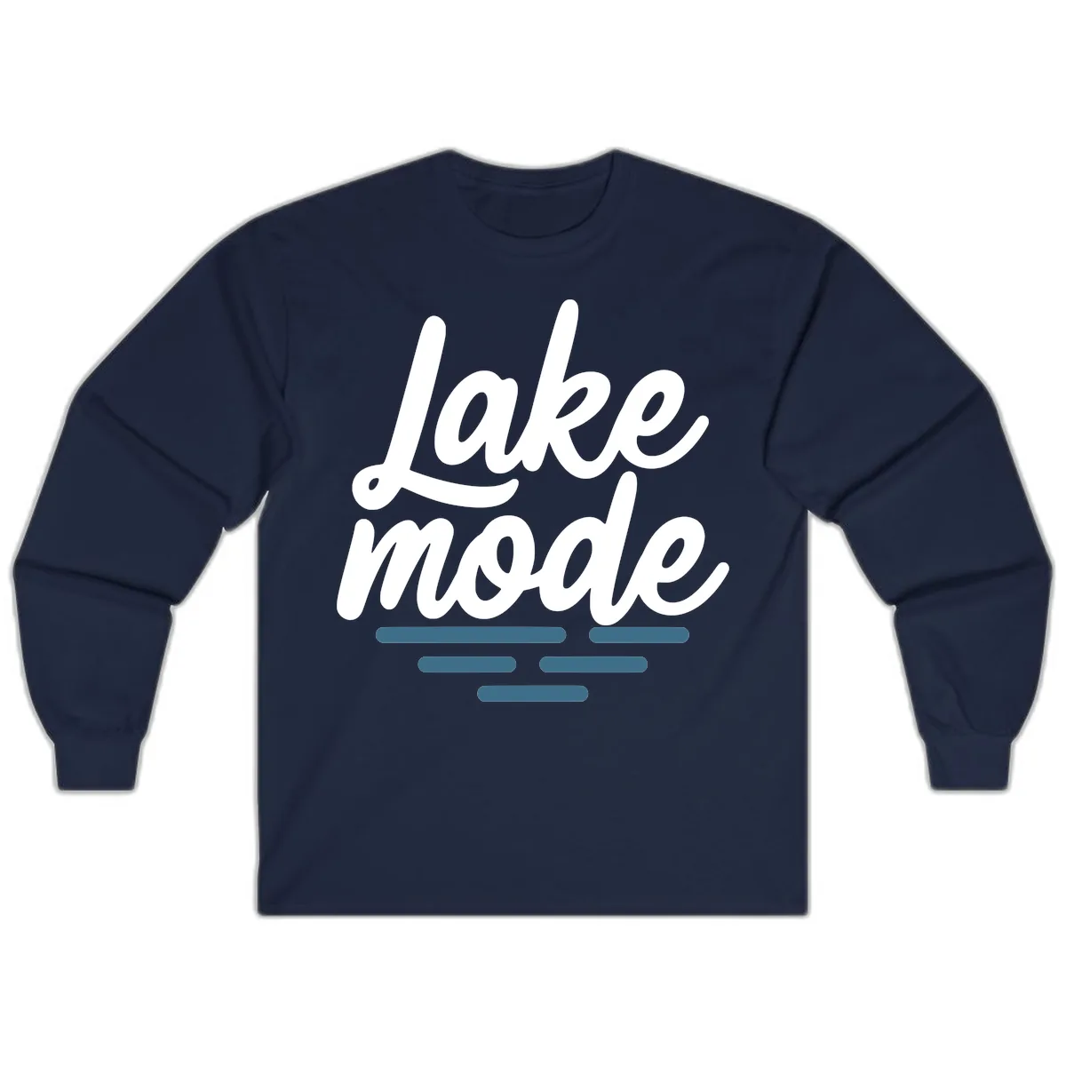 Lake Mode Typography Design Long Sleeve in Navy