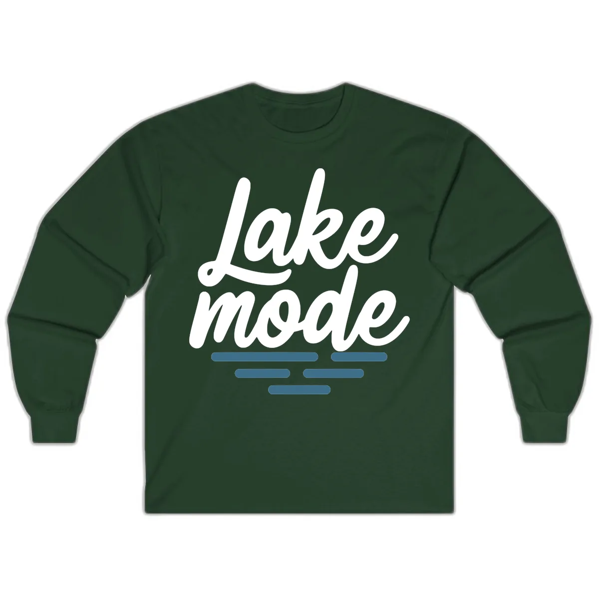 Lake Mode Typography Design Long Sleeve in Forest Green