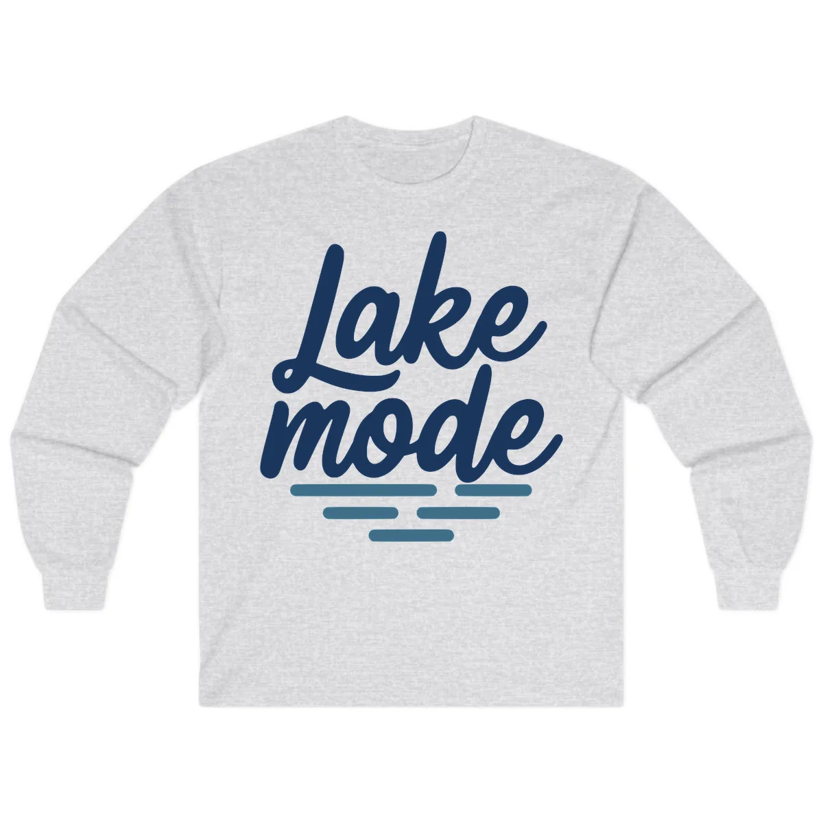 Lake Mode Typography Design Long Sleeve in Ash