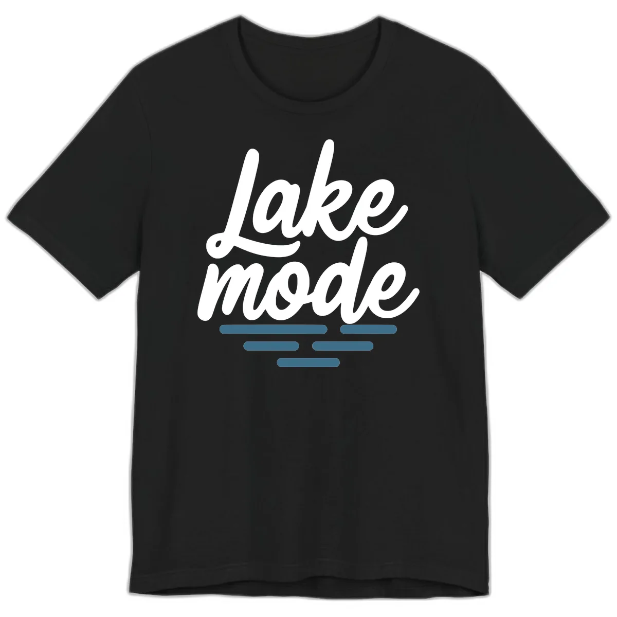 Lake Mode Typography Design Premium T-Shirt in Black