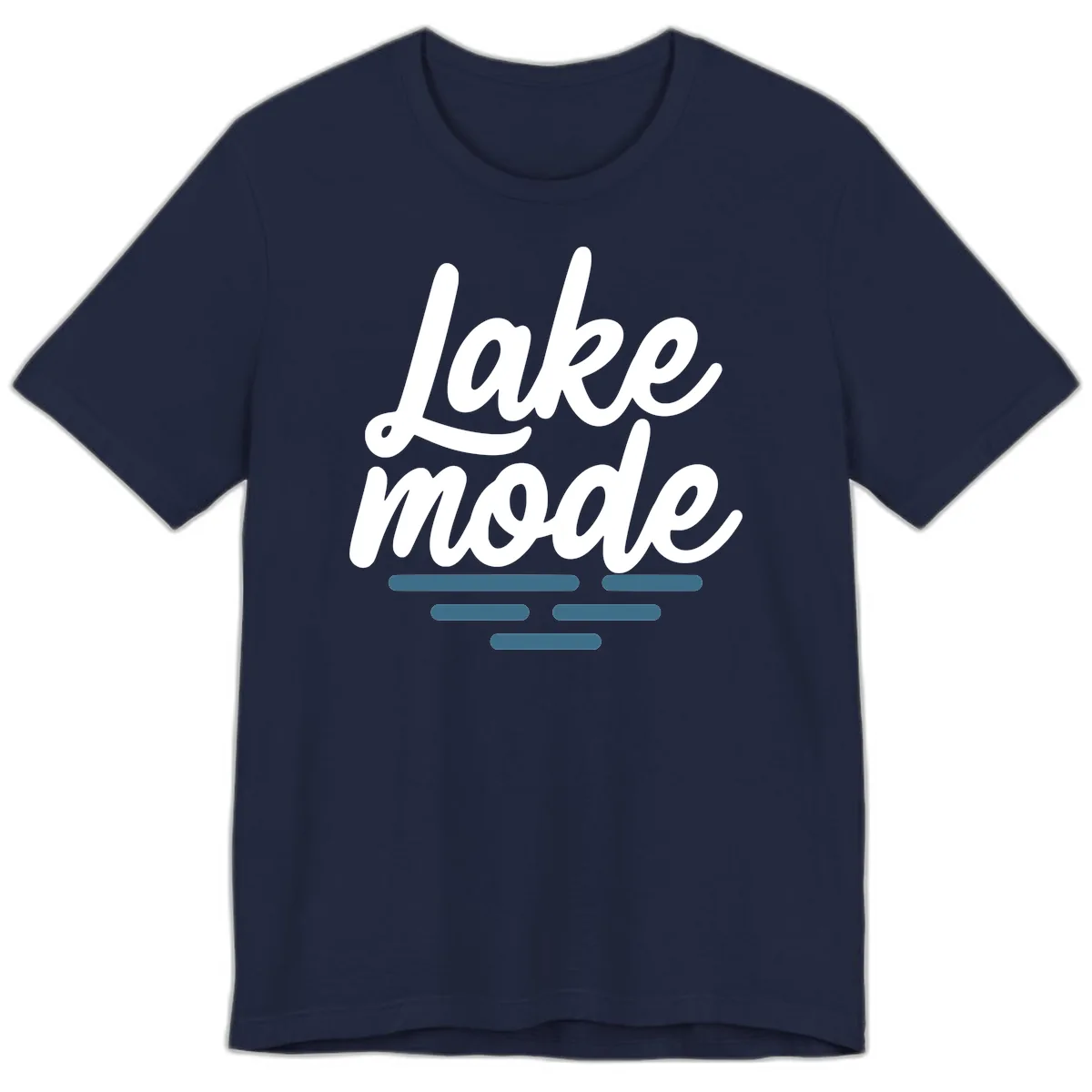 Lake Mode Typography Design Premium T-Shirt in Navy