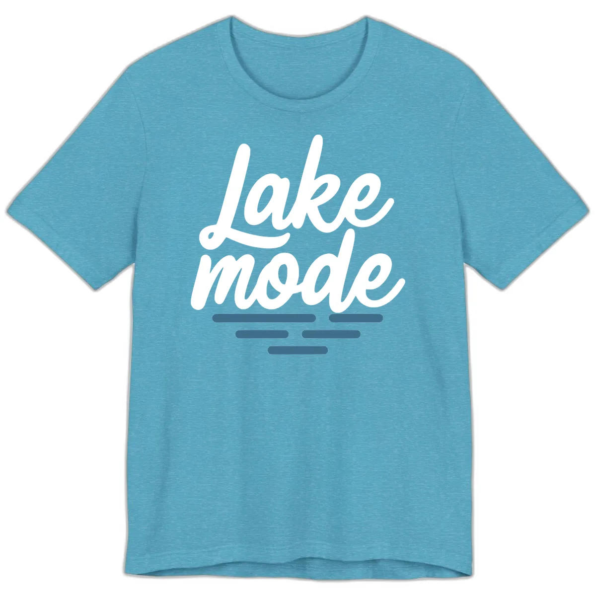 Lake Mode Typography Design Premium T-Shirt in Heather Aqua