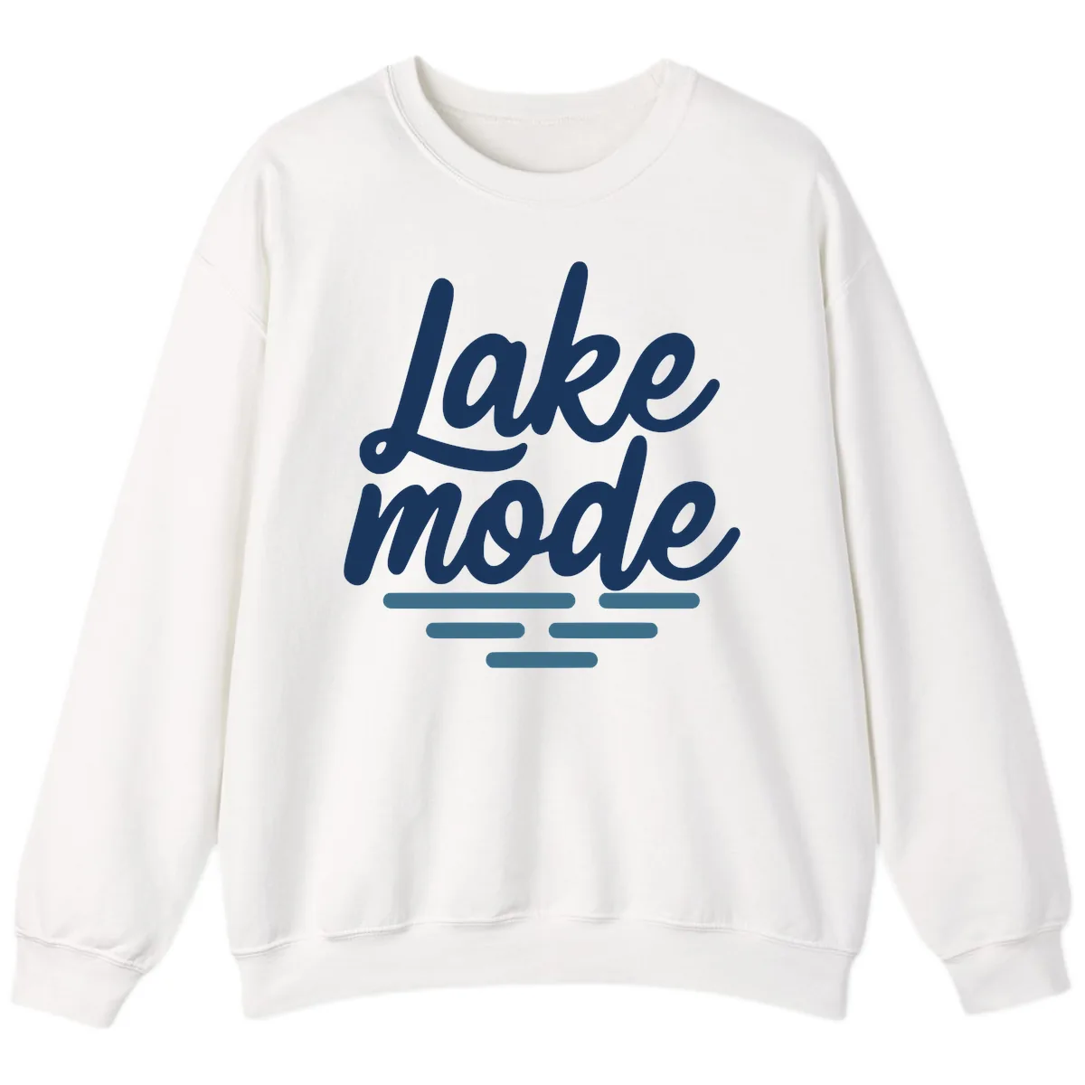 Lake Mode Typography Design Sweatshirt in White