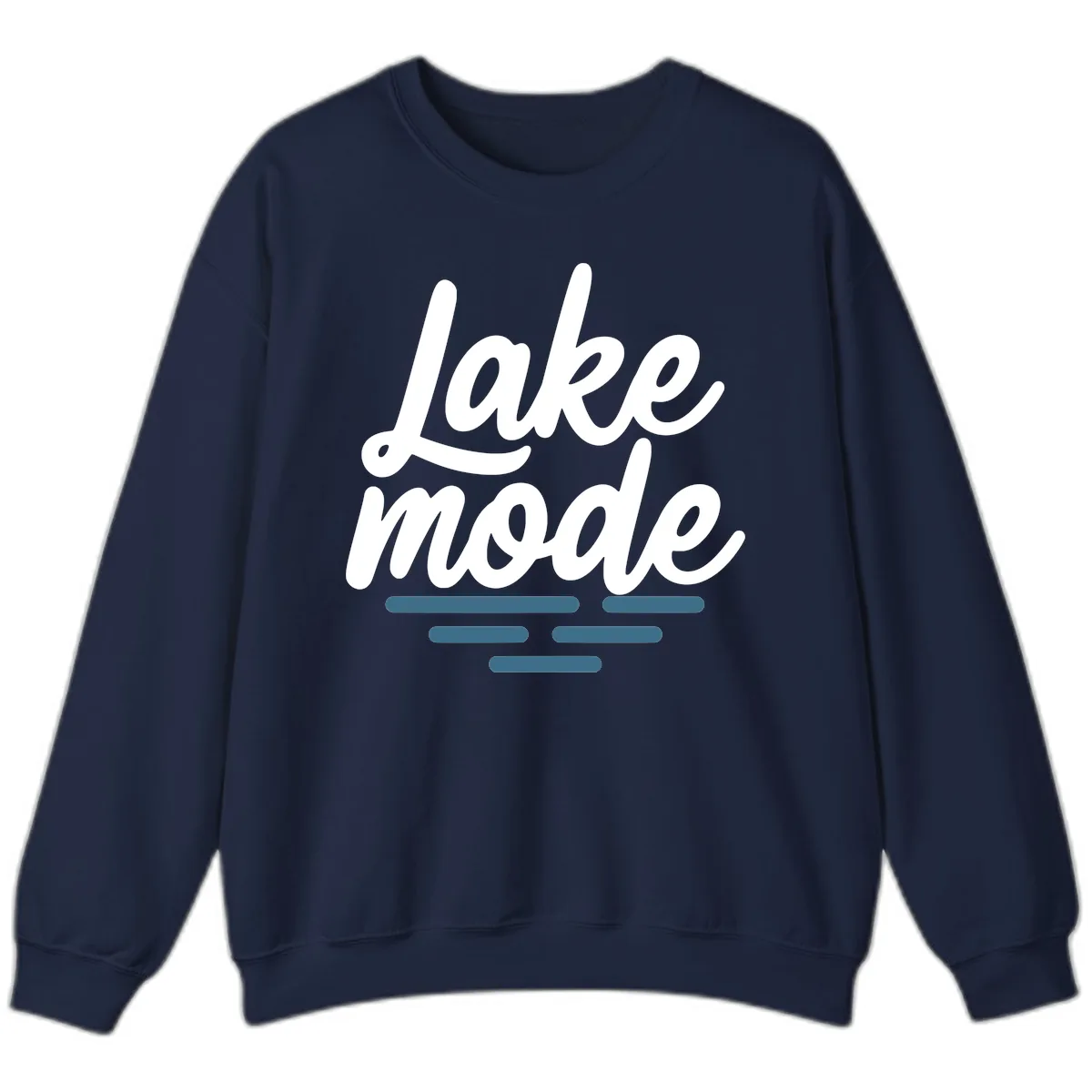 Lake Mode Typography Design Sweatshirt in Navy