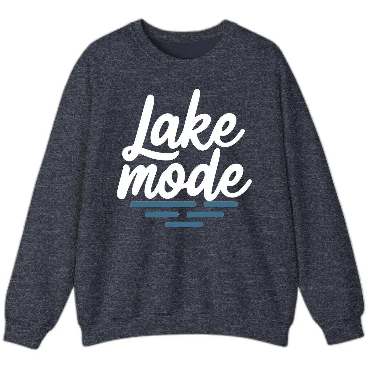 Lake Mode Typography Design Sweatshirt in Heather Sport Dark Navy