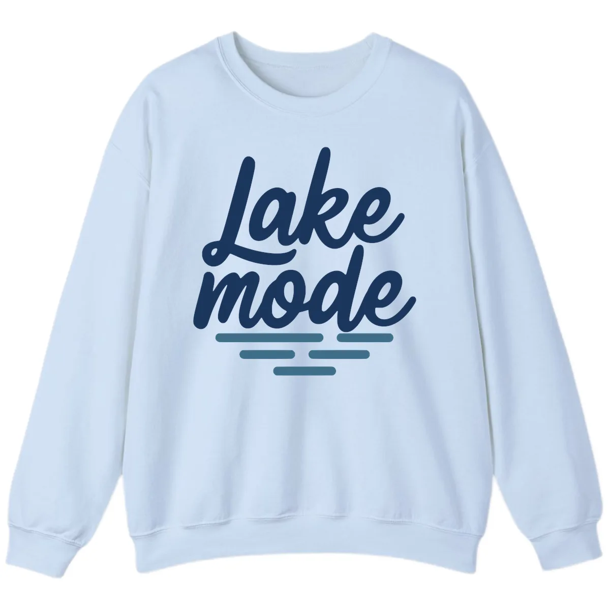 Lake Mode Typography Design Sweatshirt in Light Blue