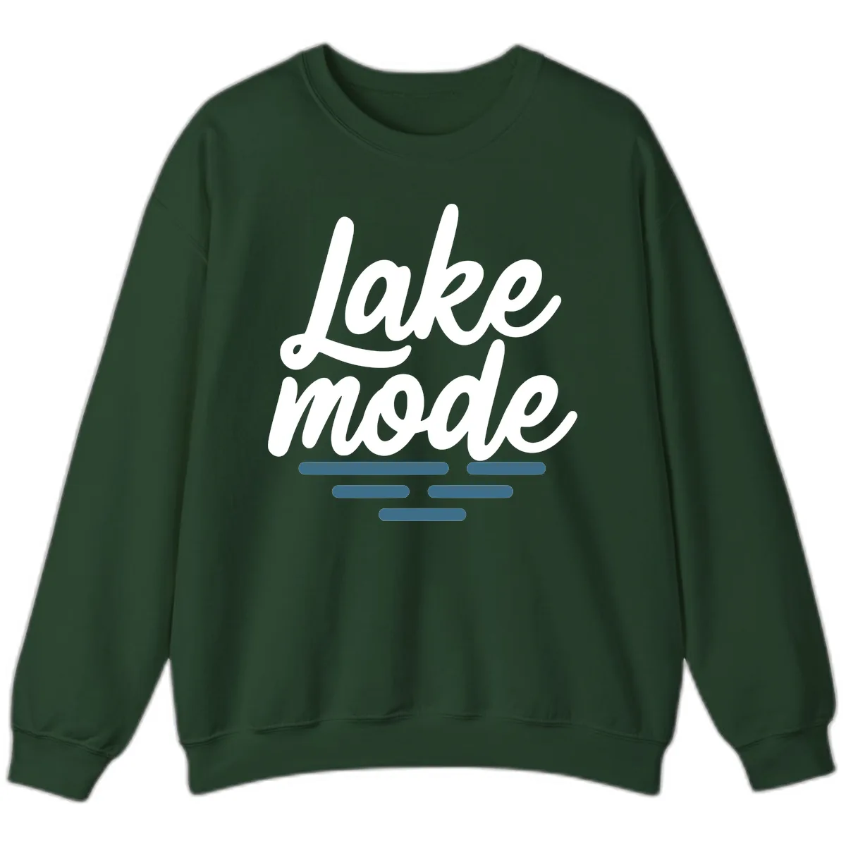 Lake Mode Typography Design Sweatshirt in Forest Green