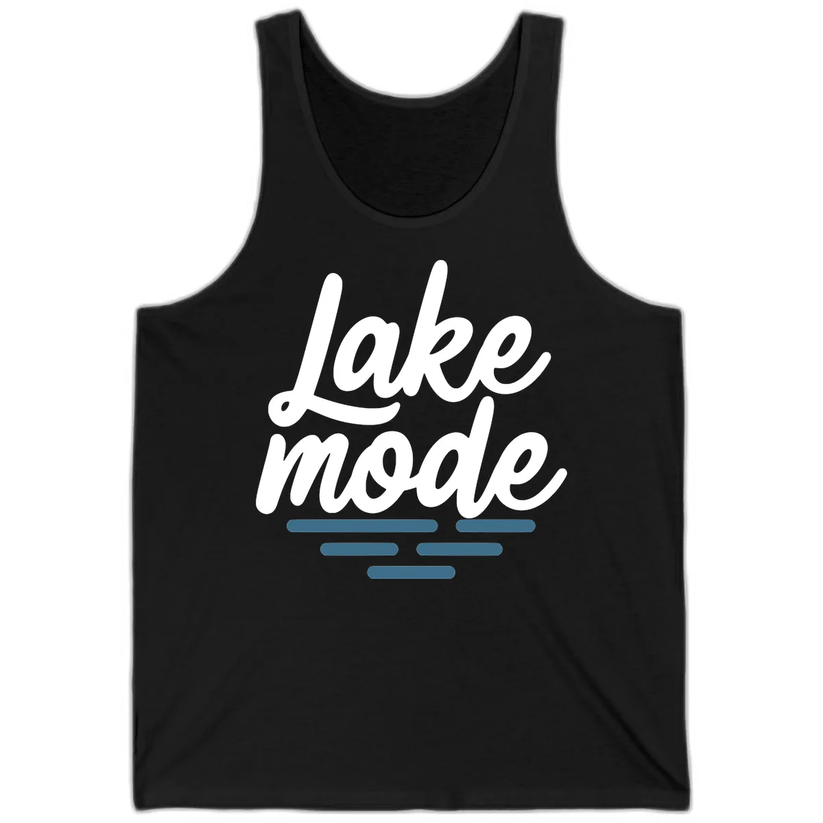 Lake Mode Typography Design Tank in Black