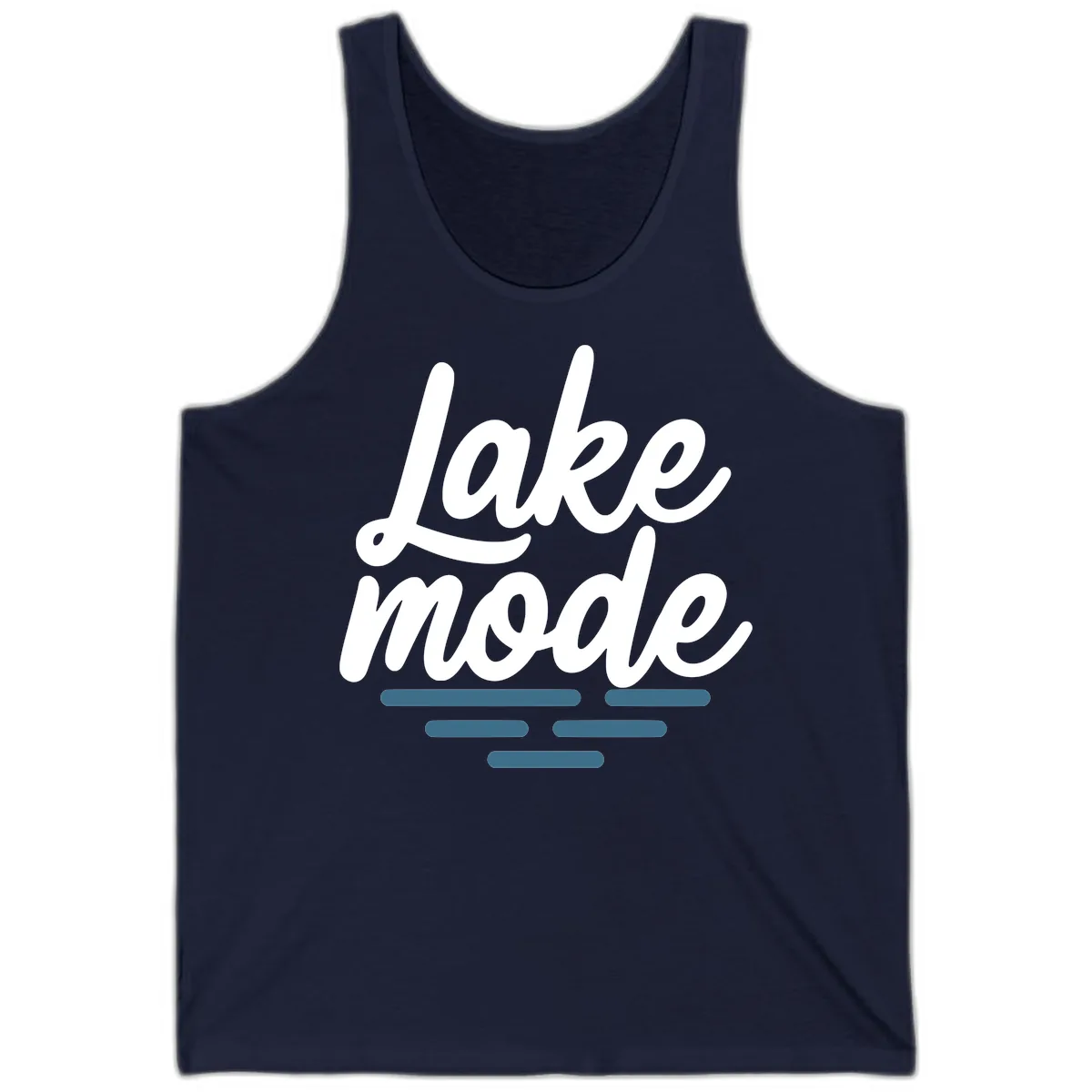 Lake Mode Typography Design Tank in Navy