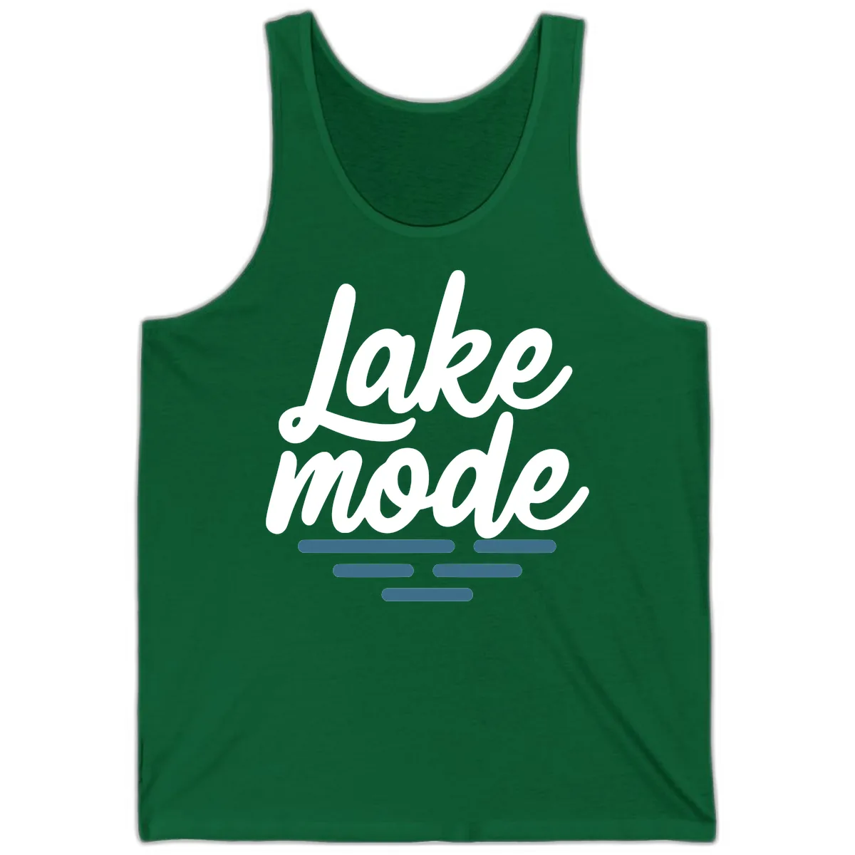 Lake Mode Typography Design Tank in Kelly