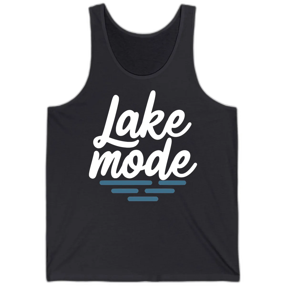 Lake Mode Typography Design Tank in Dark Grey
