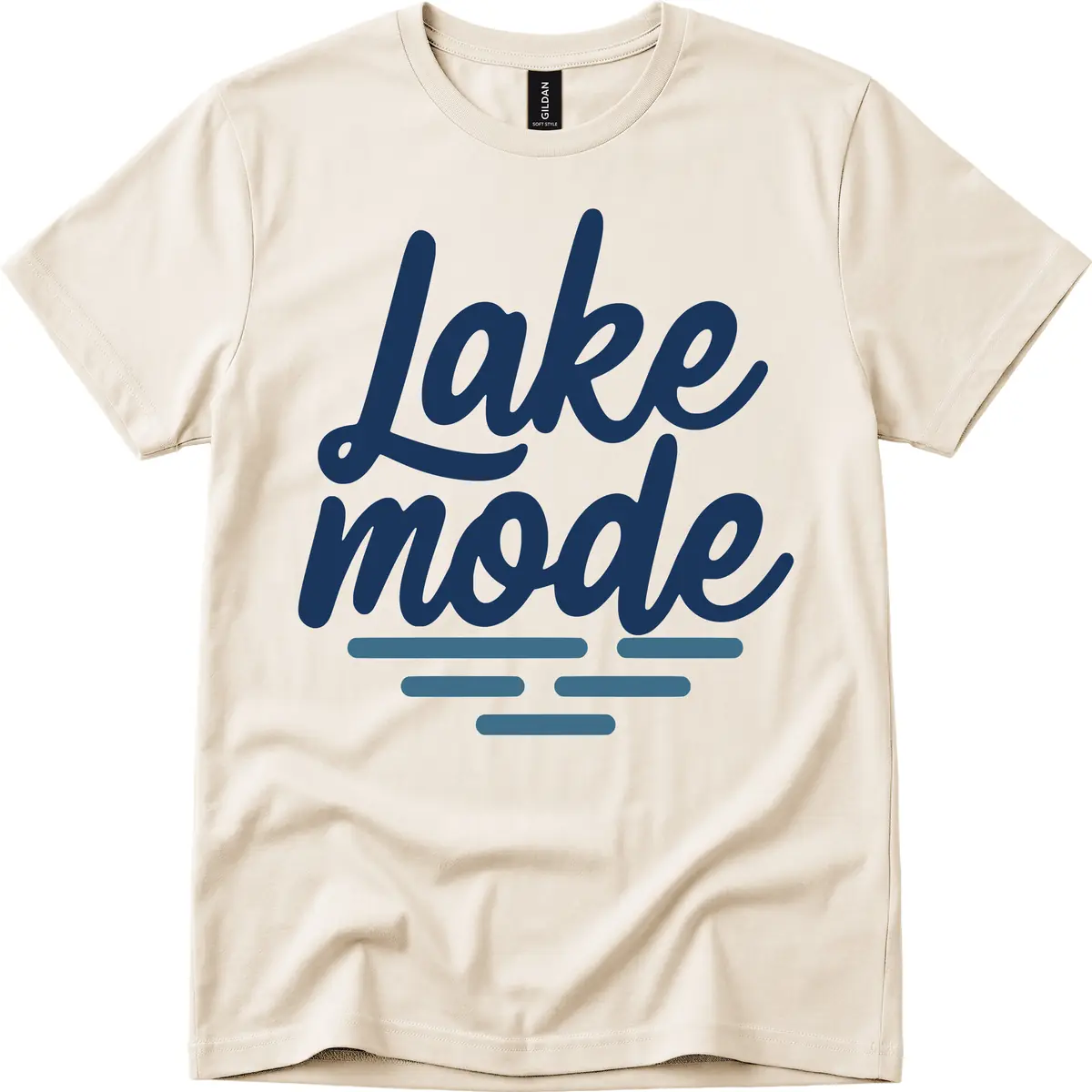 Lake Mode Typography Design T-Shirt in Natural