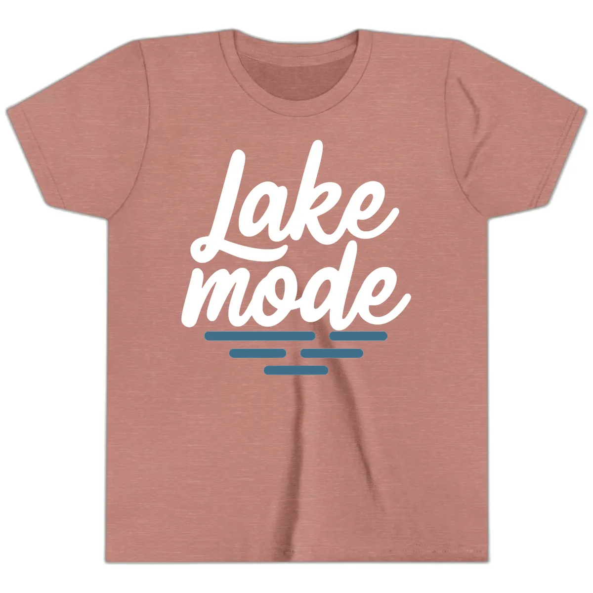 Lake Mode Typography Design Youth T-Shirt in Heather Mauve