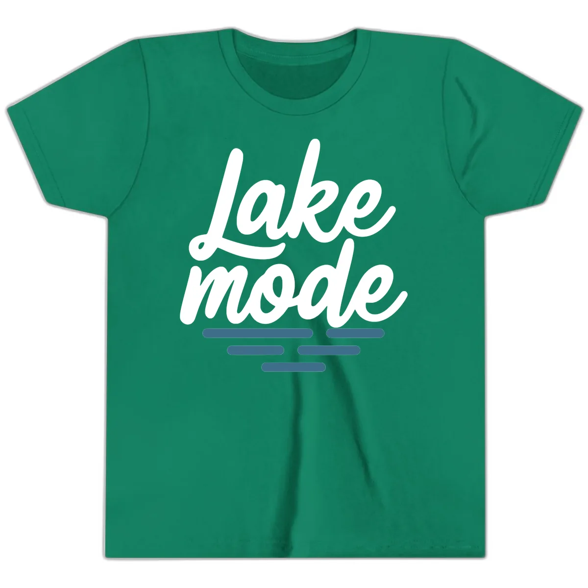 Lake Mode Typography Design Youth T-Shirt in Kelly