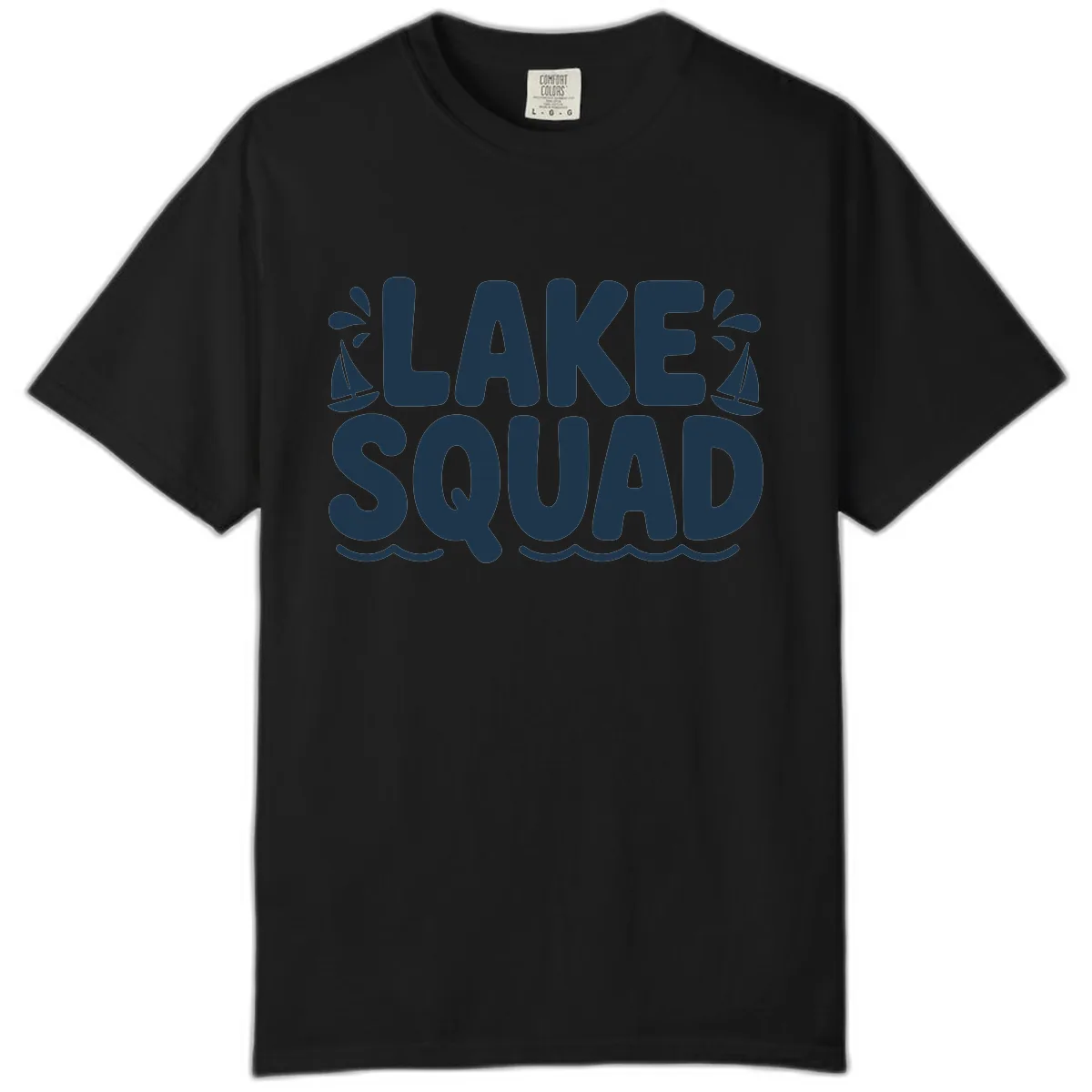 Lake Squad Graphic Design Comfort Color in Black