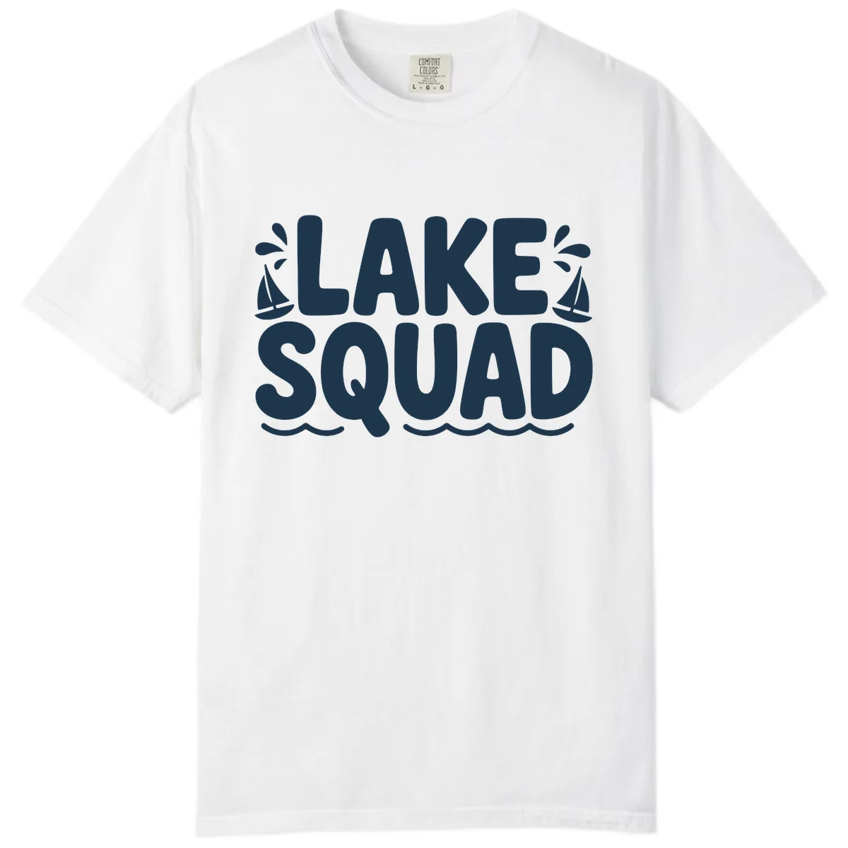Lake Squad Graphic Design Comfort Color in White