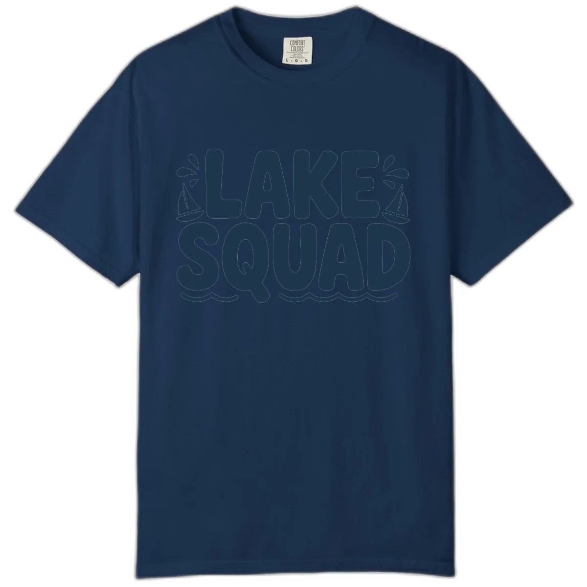 Lake Squad Graphic Design Comfort Color in Navy