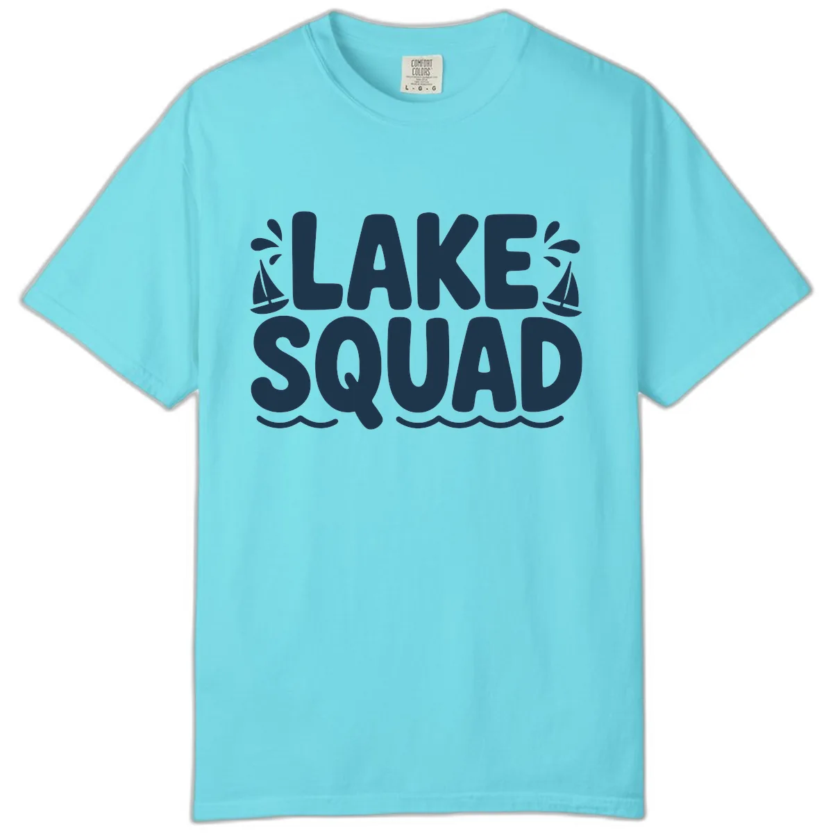 Lake Squad Graphic Design Comfort Color in Lagoon Blue