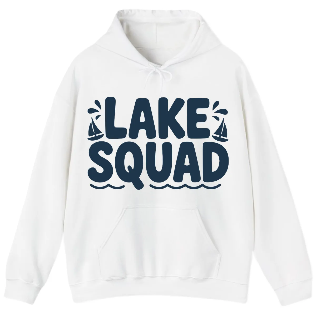 Lake Squad Graphic Design Hoodie in White