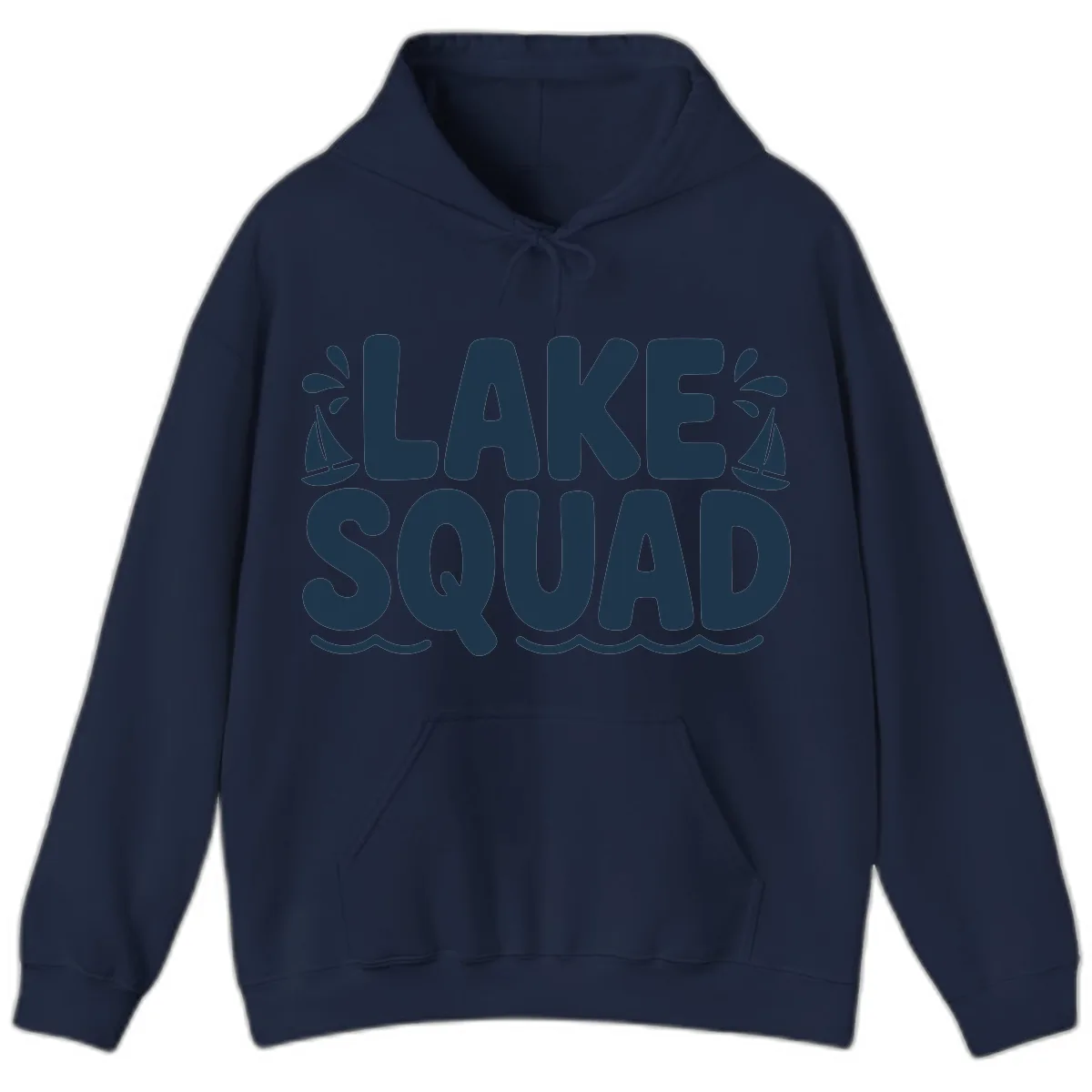 Lake Squad Graphic Design Hoodie in Navy