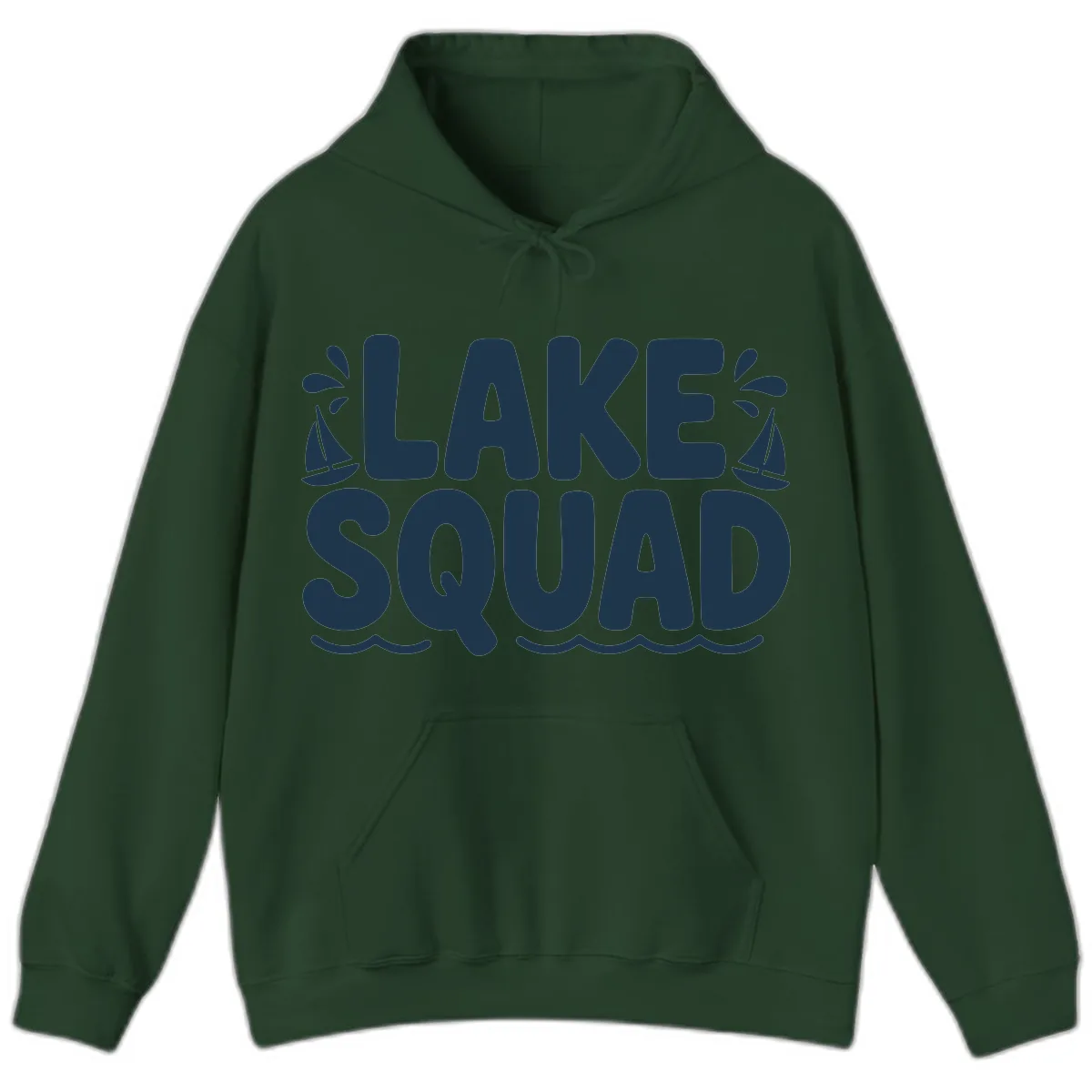 Lake Squad Graphic Design Hoodie in Forest Green