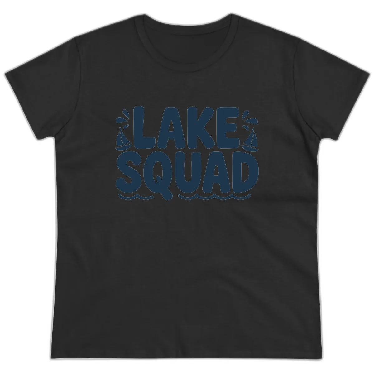 Lake Squad Graphic Design Ladies Tee in Black