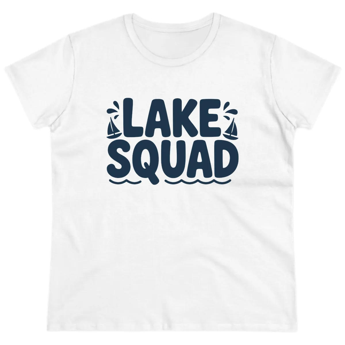 Lake Squad Graphic Design Ladies Tee in White