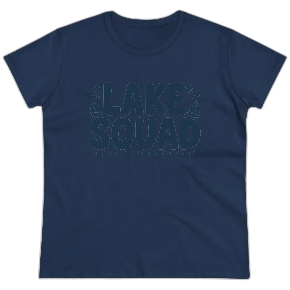 Lake Squad Graphic Design Ladies Tee in Navy