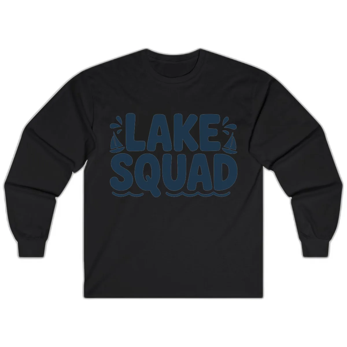 Lake Squad Graphic Design Long Sleeve in Black