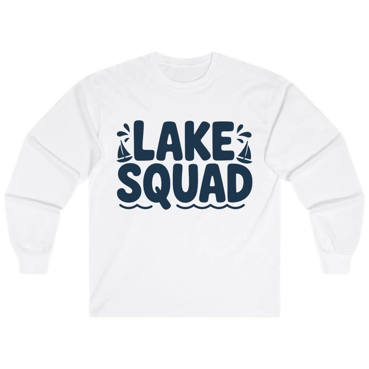 Lake Squad Graphic Design Long Sleeve in White