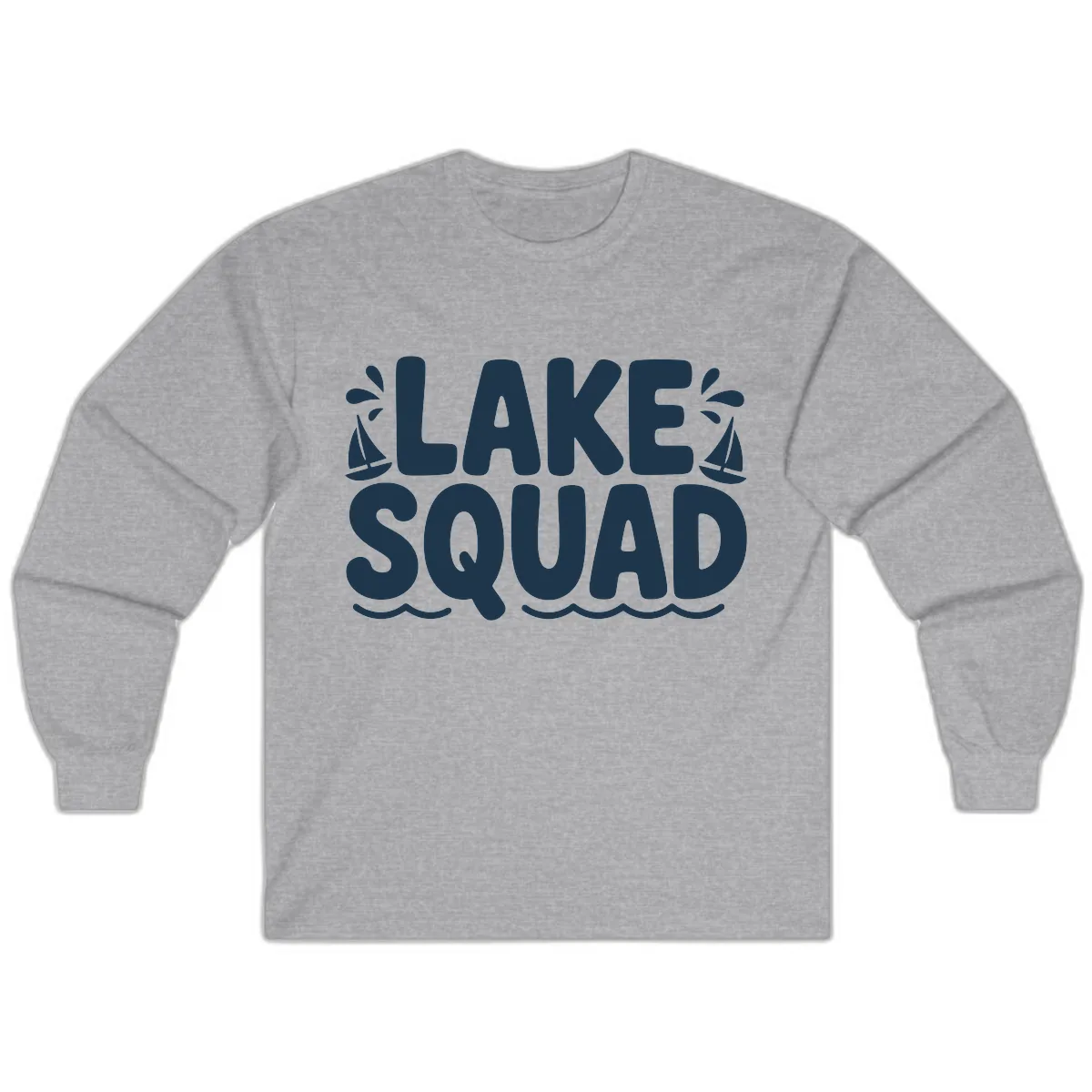 Lake Squad Graphic Design Long Sleeve in Sport Grey