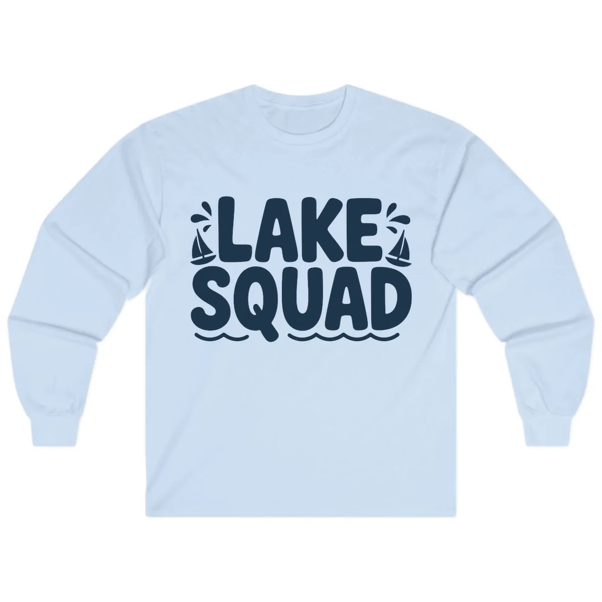 Lake Squad Graphic Design Long Sleeve in Light Blue