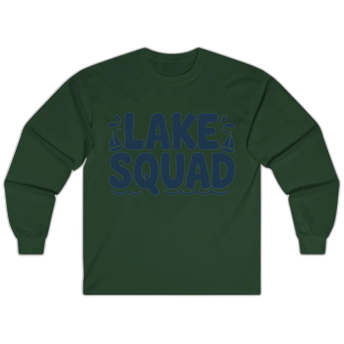Lake Squad Graphic Design Long Sleeve in Forest Green