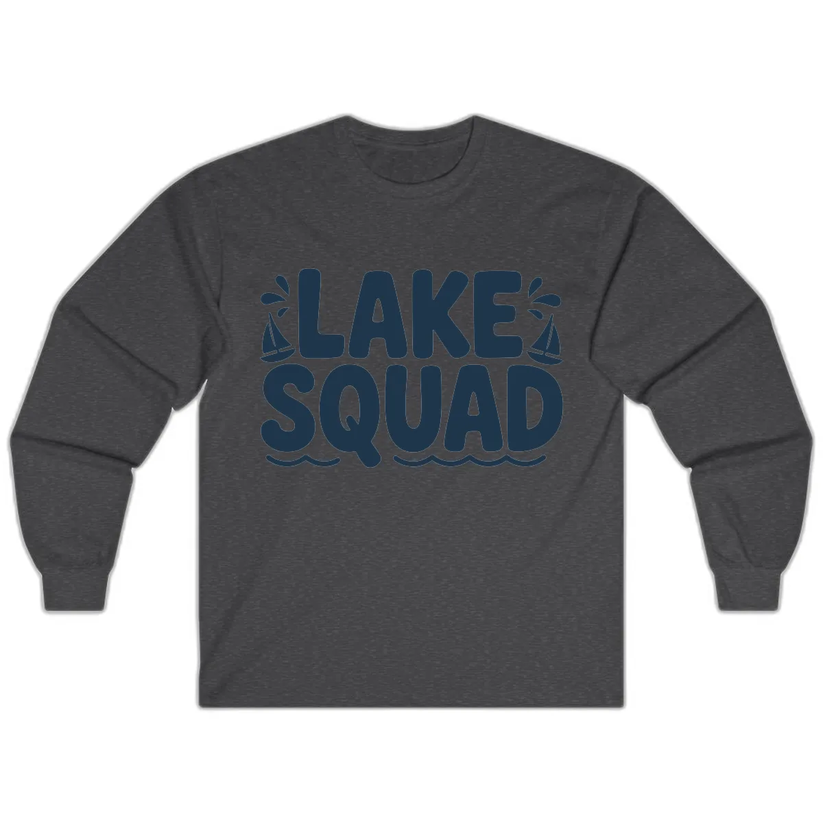 Lake Squad Graphic Design Long Sleeve in Dark Heather