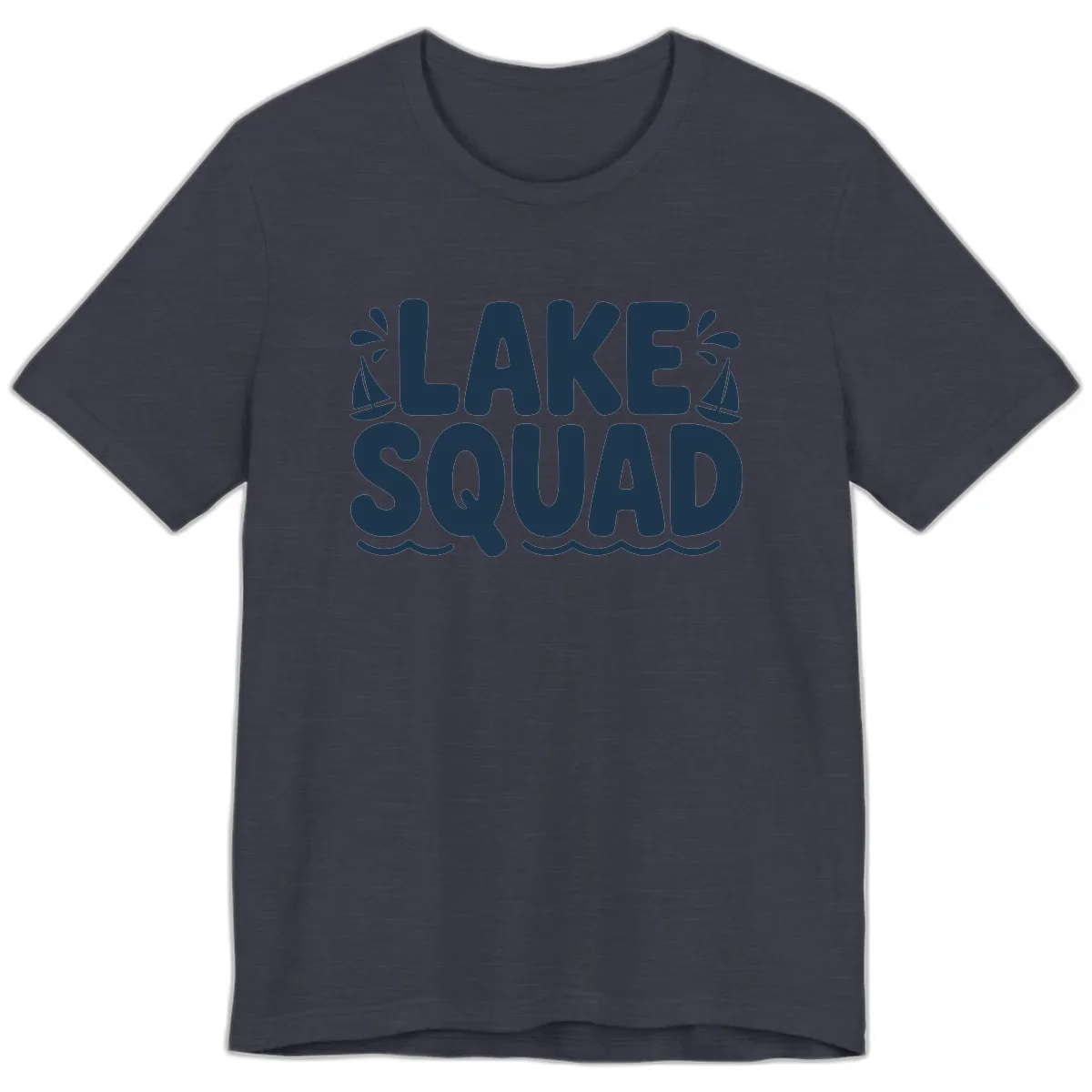 Lake Squad Graphic Design Premium T-Shirt in Heather Midnight Navy