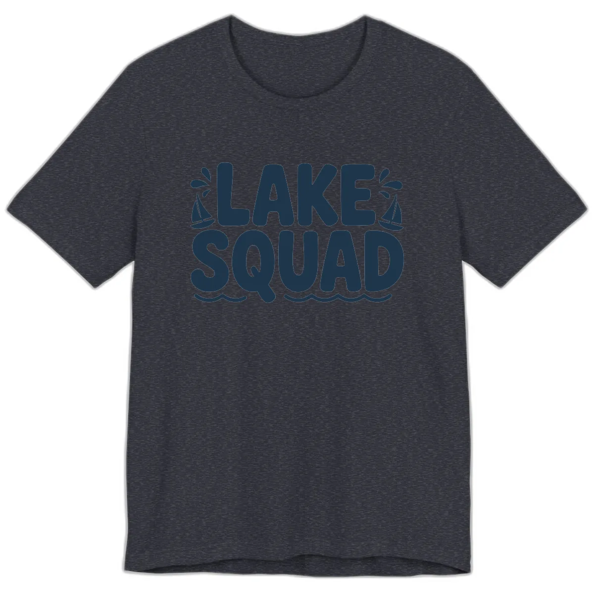 Lake Squad Graphic Design Premium T-Shirt in Heather Navy