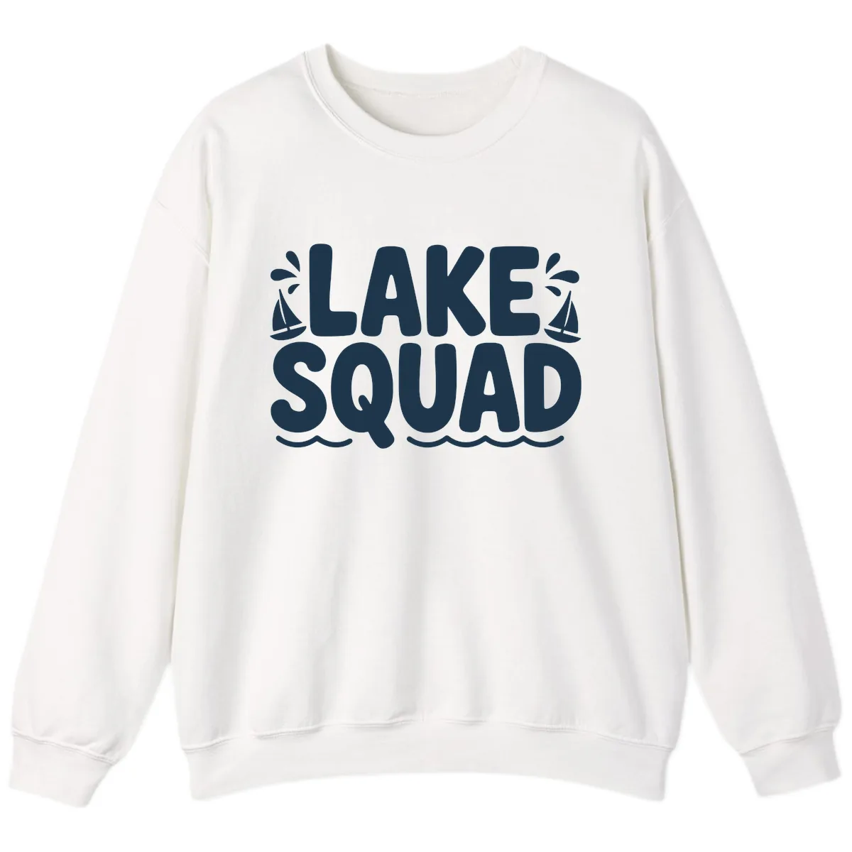 Lake Squad Graphic Design Sweatshirt in White