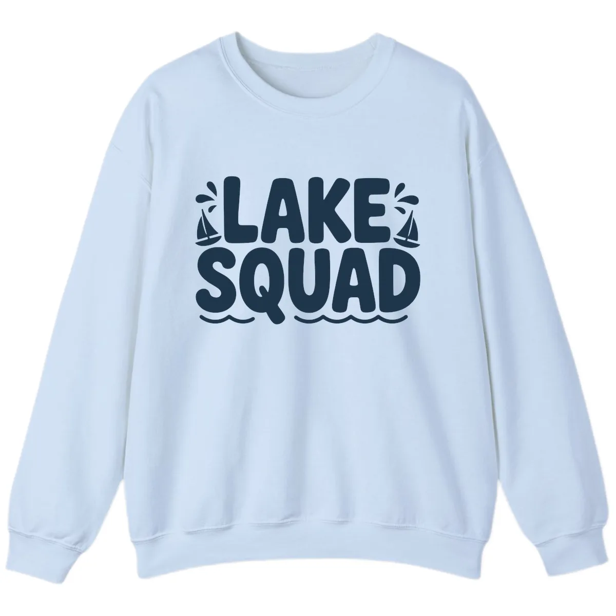 Lake Squad Graphic Design Sweatshirt in Light Blue