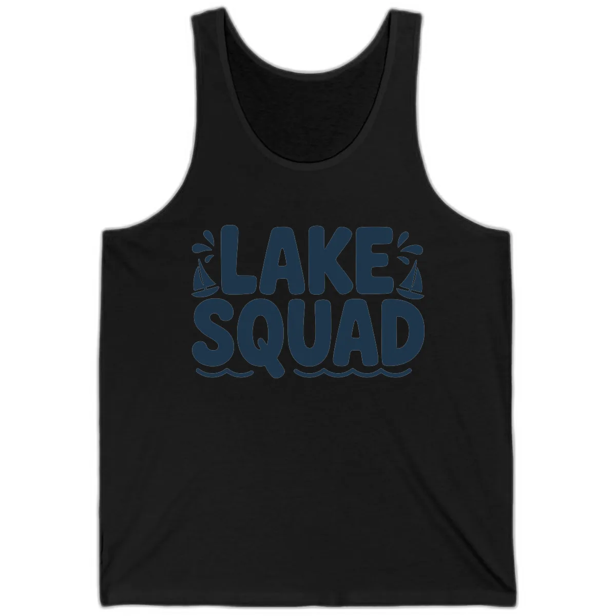 Lake Squad Graphic Design Tank in Black
