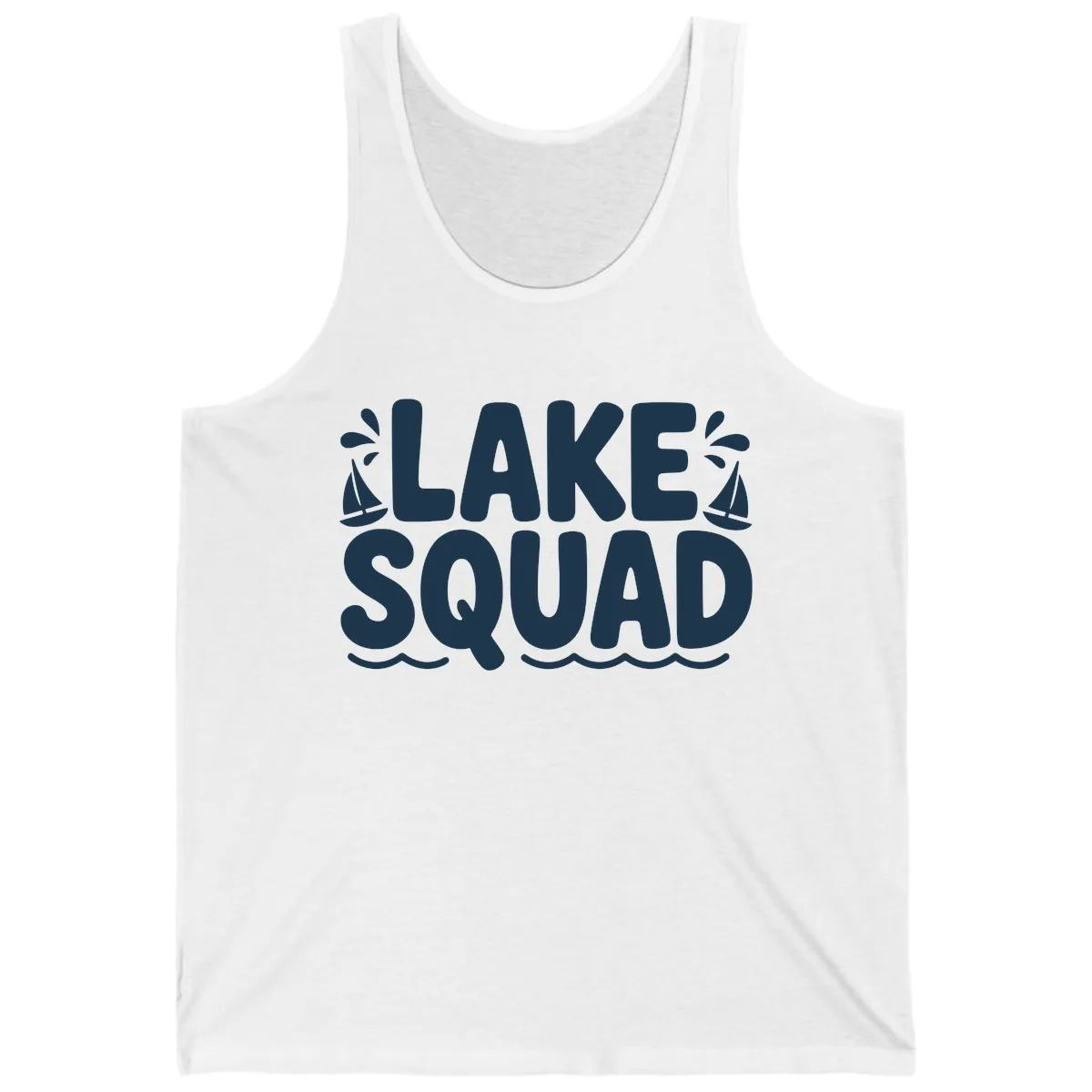 Lake Squad Graphic Design Tank in White