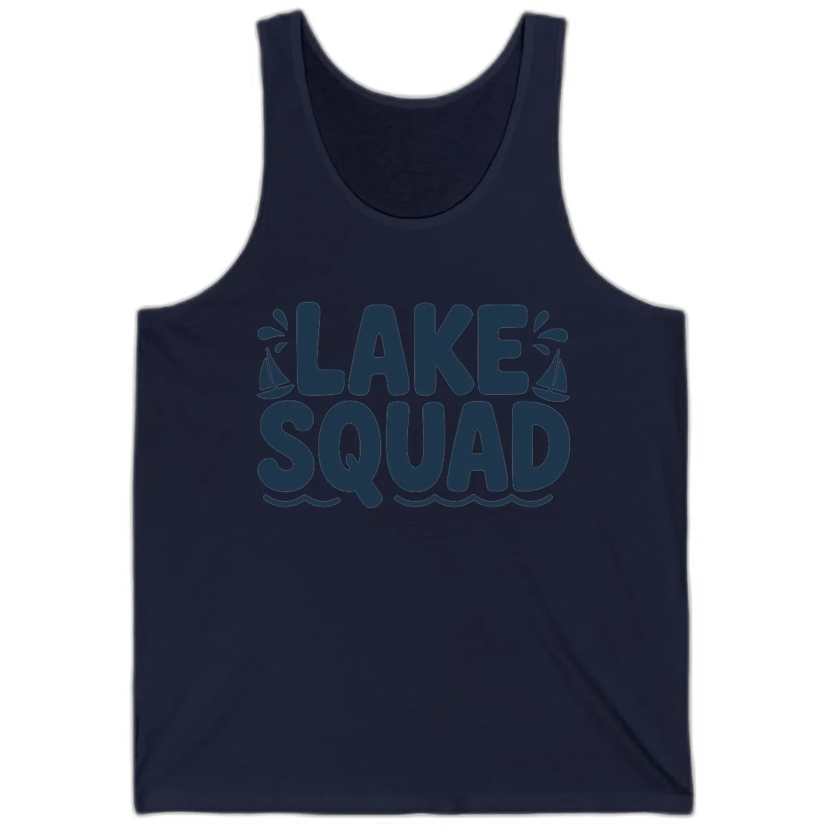 Lake Squad Graphic Design Tank in Navy