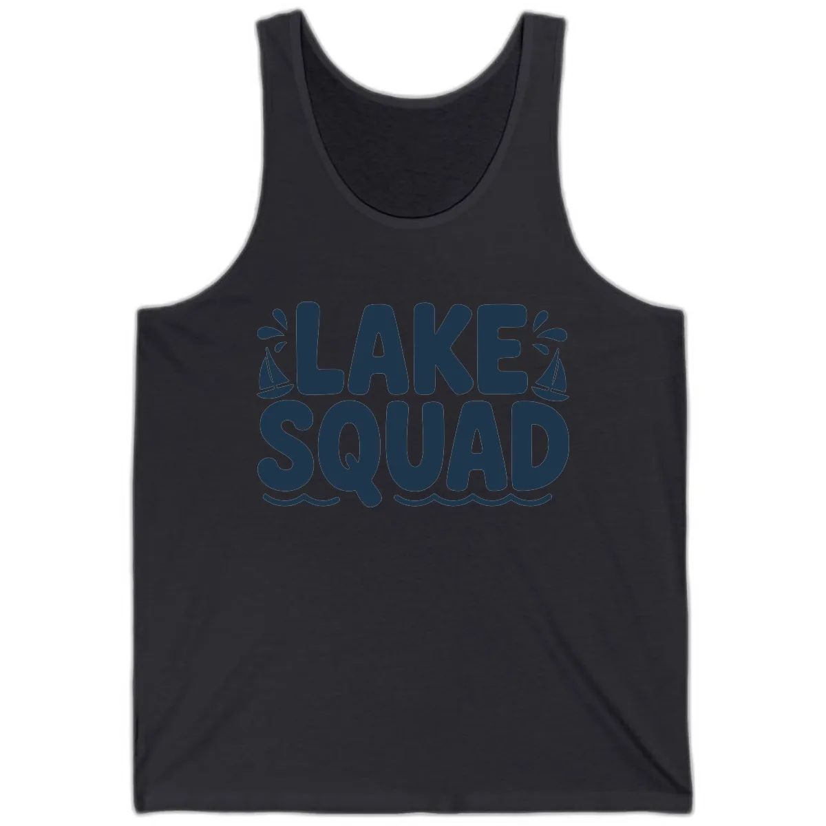 Lake Squad Graphic Design Tank in Dark Grey