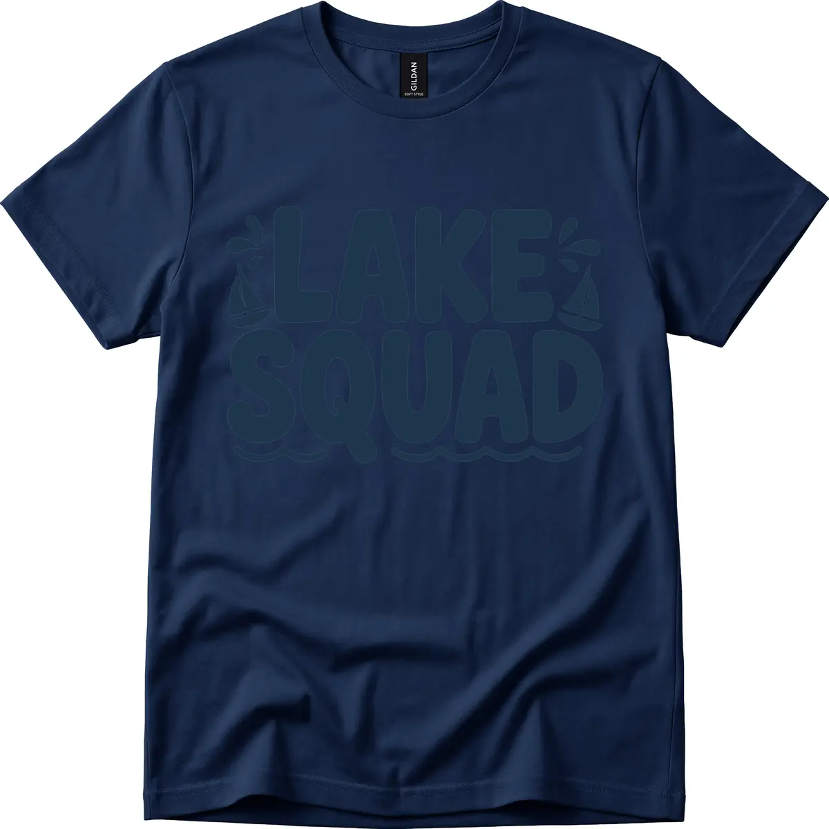Lake Squad Graphic Design T-Shirt in Navy