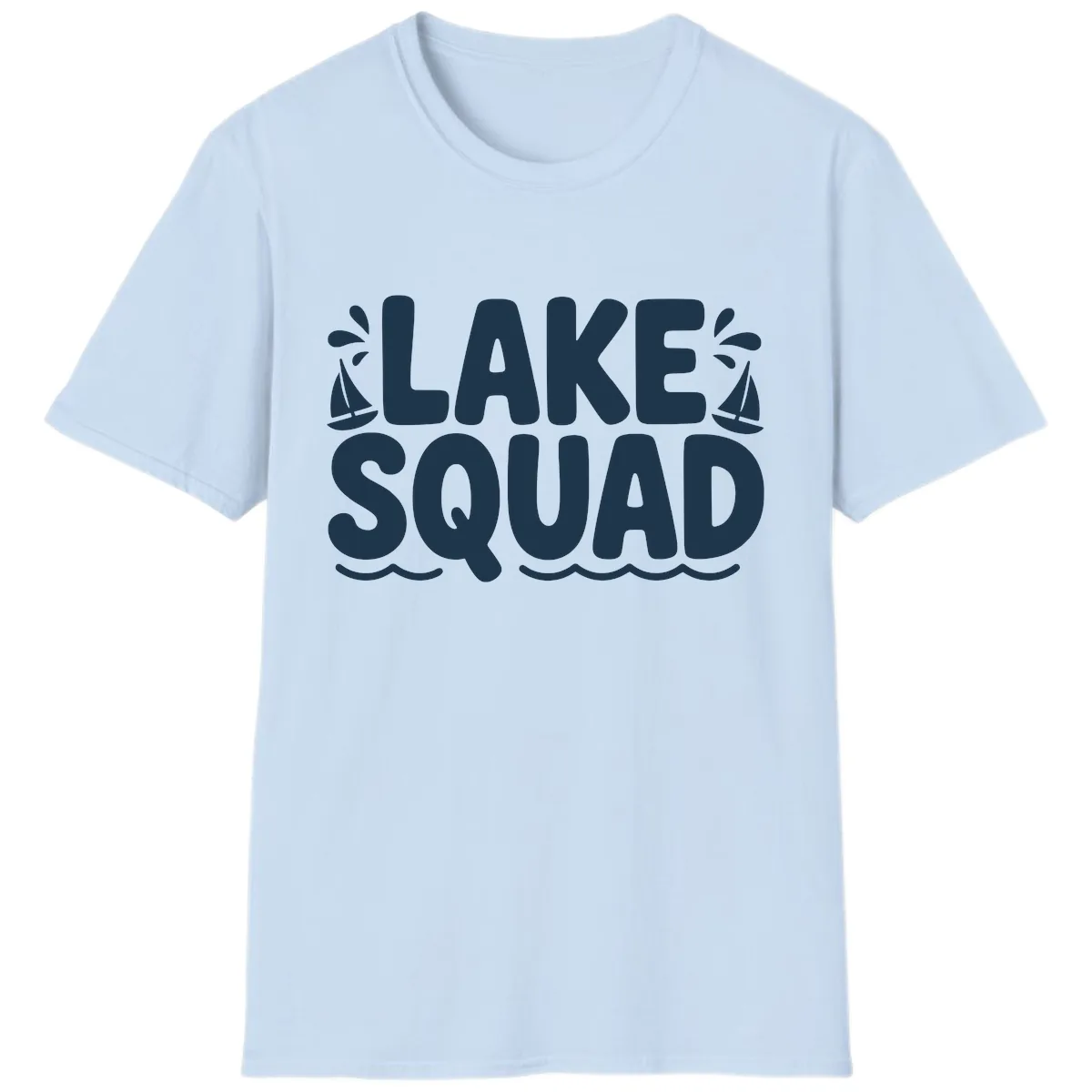 Lake Squad Graphic Design T-Shirt in Light Blue