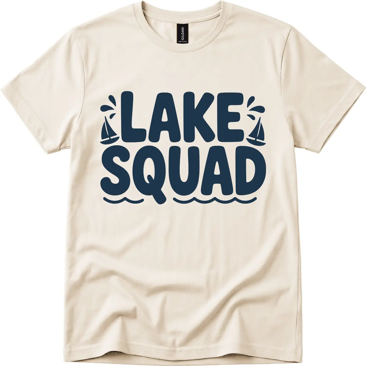 Lake Squad Graphic Design T-Shirt in Natural