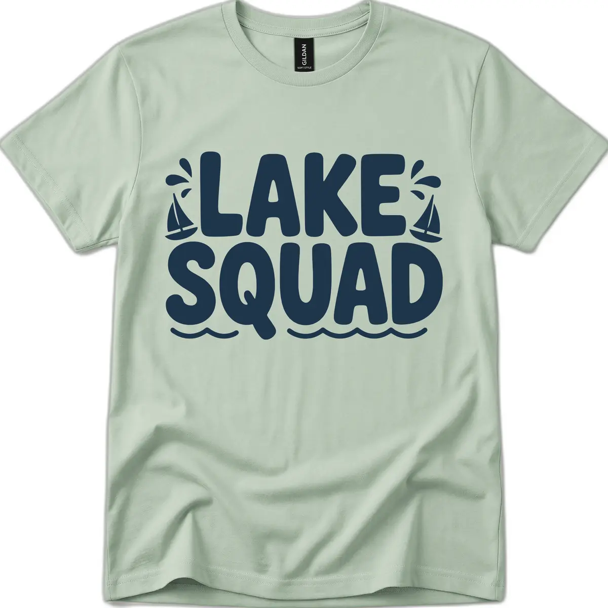 Lake Squad Graphic Design T-Shirt in Sage